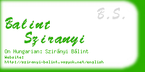 balint sziranyi business card